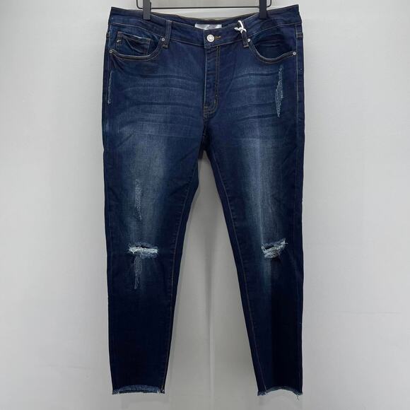 KanCan Mid Rise Dark Denim Skinny Jeans Style KC6003D-B - Picture 1 of 5